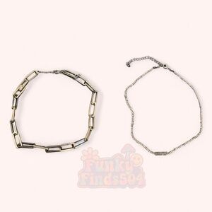 Marlyn Schiff NWOT Jewelry Bundle – Black Metal Choker & Crystal Bar Necklace